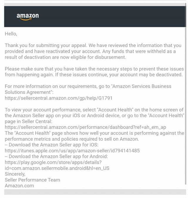 Account Reinstatement